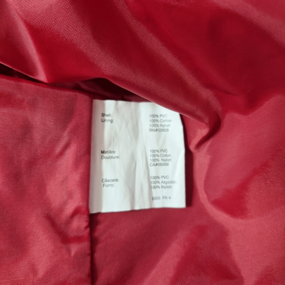 TOTES Isotoner Brick Red Hooded Rain Jacket Water Proof Size XL Vintage 90's - Picture 9 of 11